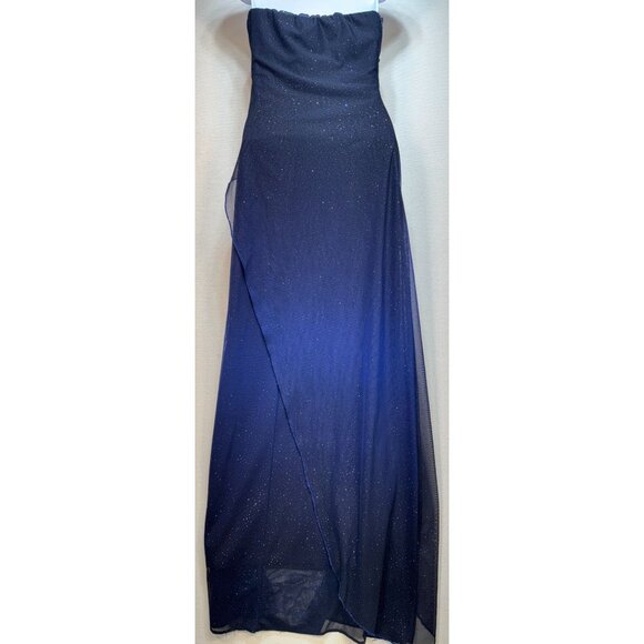 Jump Apparel Co. By Wendye Chaitin Y2K Women's Cocktail Maxi Dress Sz 9/10 Blue - Picture 2 of 13